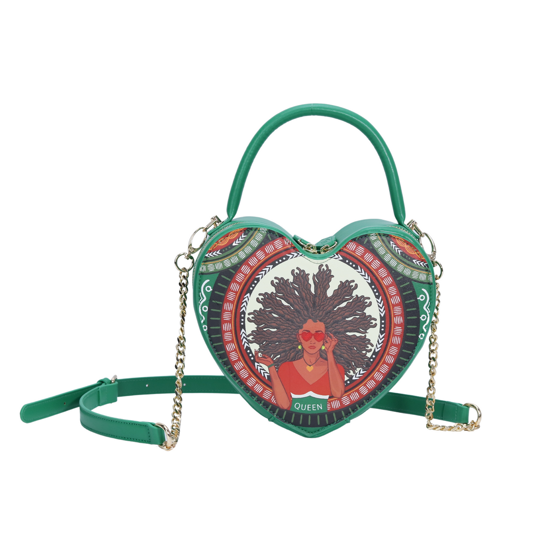 Queen of Locs Heart Crossbody Bag